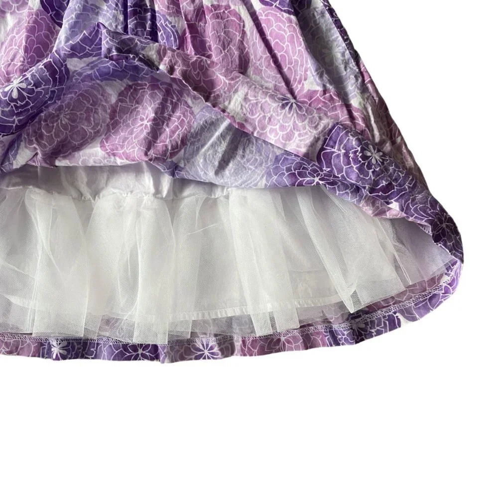 Gymboree girls 18-24 months pink purple floral fully lined dress with tulle
